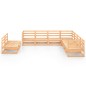 vidaXL Juego de muebles de jardín 9 pzas y cojines madera pino maciza