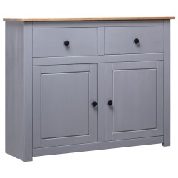 vidaXL Aparador de madera maciza pino estilo Panamá gris 93x40x80 cm