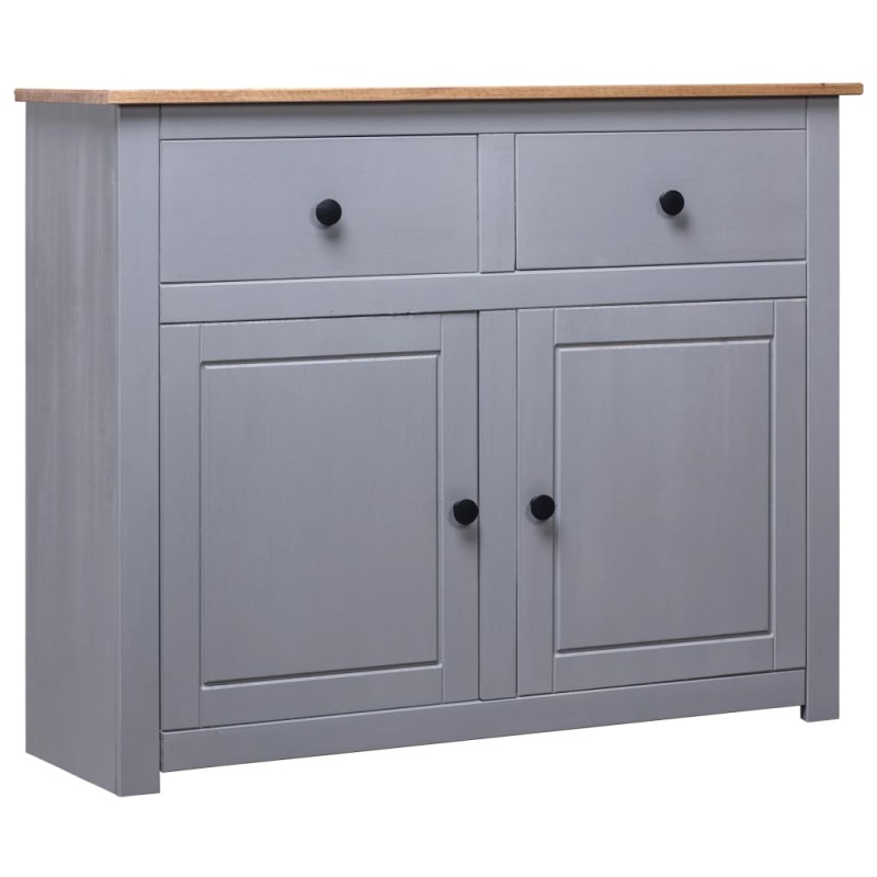 vidaXL Aparador de madera maciza pino estilo Panamá gris 93x40x80 cm vidaXL Aparador de madera maciza pino estilo Panamá gris 93x40x80 cm