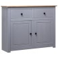 vidaXL Aparador de madera maciza pino estilo Panamá gris 93x40x80 cm vidaXL Aparador de madera maciza pino estilo Panamá gris 93x40x80 cm