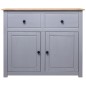 vidaXL Aparador de madera maciza pino estilo Panamá gris 93x40x80 cm vidaXL Aparador de madera maciza pino estilo Panamá gris 93x40x80 cm