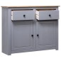 vidaXL Aparador de madera maciza pino estilo Panamá gris 93x40x80 cm vidaXL Aparador de madera maciza pino estilo Panamá gris 93x40x80 cm