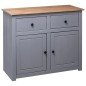 vidaXL Aparador de madera maciza pino estilo Panamá gris 93x40x80 cm vidaXL Aparador de madera maciza pino estilo Panamá gris 93x40x80 cm