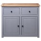 vidaXL Aparador de madera maciza pino estilo Panamá gris 93x40x80 cm vidaXL Aparador de madera maciza pino estilo Panamá gris 93x40x80 cm