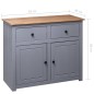 vidaXL Aparador de madera maciza pino estilo Panamá gris 93x40x80 cm vidaXL Aparador de madera maciza pino estilo Panamá gris 93x40x80 cm