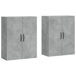 vidaXL Armarios de pared 2 uds madera de ingeniería gris hormigón
