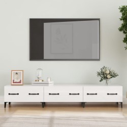 vidaXL Mueble de TV madera contrachapada blanco brillo 150x34,5x30 cm