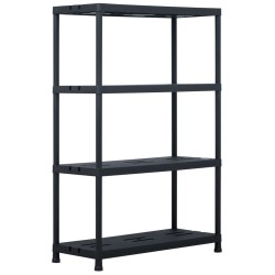 vidaXL Estantería de plástico 220 kg 90x40x138 cm negro