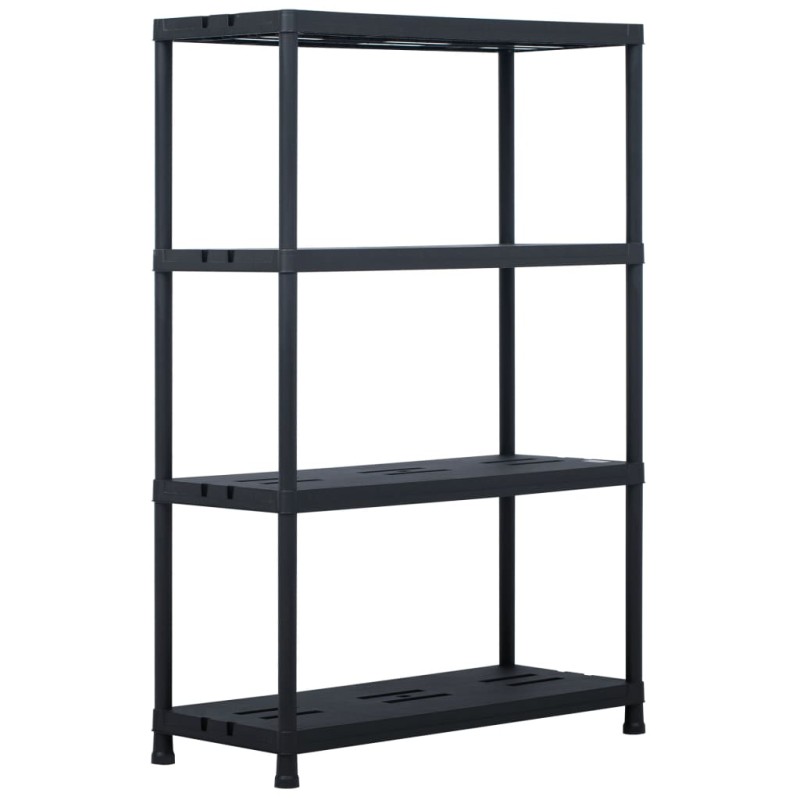 vidaXL Estantería de plástico 220 kg 90x40x138 cm negro