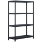 vidaXL Estantería de plástico 220 kg 90x40x138 cm negro