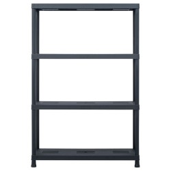 vidaXL Estantería de plástico 220 kg 90x40x138 cm negro