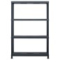 vidaXL Estantería de plástico 220 kg 90x40x138 cm negro