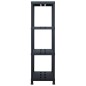 vidaXL Estantería de plástico 220 kg 90x40x138 cm negro