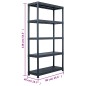 vidaXL Estantería de plástico 220 kg 90x40x138 cm negro