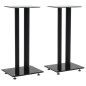 vidaXL Soportes altavoz vidrio templado diseño 2 pilares negro 2 uds vidaXL Soportes altavoz vidrio templado diseño 2 pilares negro 2 uds