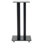 vidaXL Soportes altavoz vidrio templado diseño 2 pilares negro 2 uds vidaXL Soportes altavoz vidrio templado diseño 2 pilares negro 2 uds