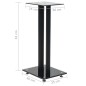 vidaXL Soportes altavoz vidrio templado diseño 2 pilares negro 2 uds vidaXL Soportes altavoz vidrio templado diseño 2 pilares negro 2 uds