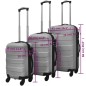 vidaXL Juego de maletas trolley rígidas 3 pzas plateado 45,5/55/66 cm vidaXL Juego de maletas trolley rígidas 3 pzas plateado 45,5/55/66 cm