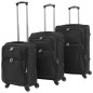 vidaXL Juego de 3 maletas blandas negro vidaXL Juego de 3 maletas blandas negro