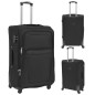 vidaXL Juego de 3 maletas blandas negro vidaXL Juego de 3 maletas blandas negro