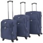 vidaXL Juego de 3 maletas blandas azul marino vidaXL Juego de 3 maletas blandas azul marino