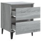 vidaXL Mesita de noche con patas de metal gris Sonoma 40x35x50 cm vidaXL Mesita de noche con patas de metal gris Sonoma 40x35x50 cm