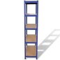 vidaXL Estantería almacenaje 5 niveles azul madera ingeniería acero vidaXL Estantería almacenaje 5 niveles azul madera ingeniería acero