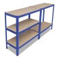 vidaXL Estantería almacenaje 5 niveles azul madera ingeniería acero vidaXL Estantería almacenaje 5 niveles azul madera ingeniería acero