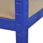 vidaXL Estantería almacenaje 5 niveles azul madera ingeniería acero vidaXL Estantería almacenaje 5 niveles azul madera ingeniería acero
