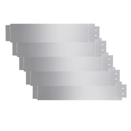 vidaXL Cercas para el césped 5 piezas acero galvanizado 100x20 cm 