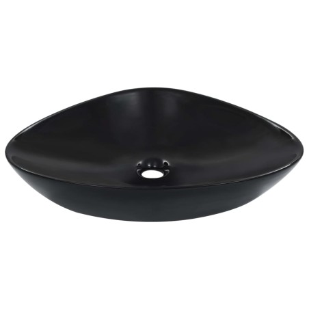 vidaXL Lavabo 58,5x39x14 cm cerámica negro