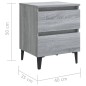 vidaXL Mesita de noche con patas de metal gris Sonoma 40x35x50 cm vidaXL Mesita de noche con patas de metal gris Sonoma 40x35x50 cm