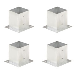 vidaXL Anclajes para postes 4 unidades metal galvanizado 121 mm