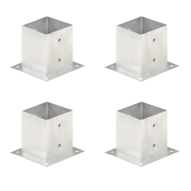 vidaXL Anclajes para postes 4 unidades metal galvanizado 121 mm vidaXL Anclajes para postes 4 unidades metal galvanizado 121 mm