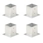 vidaXL Anclajes para postes 4 unidades metal galvanizado 121 mm vidaXL Anclajes para postes 4 unidades metal galvanizado 121 mm