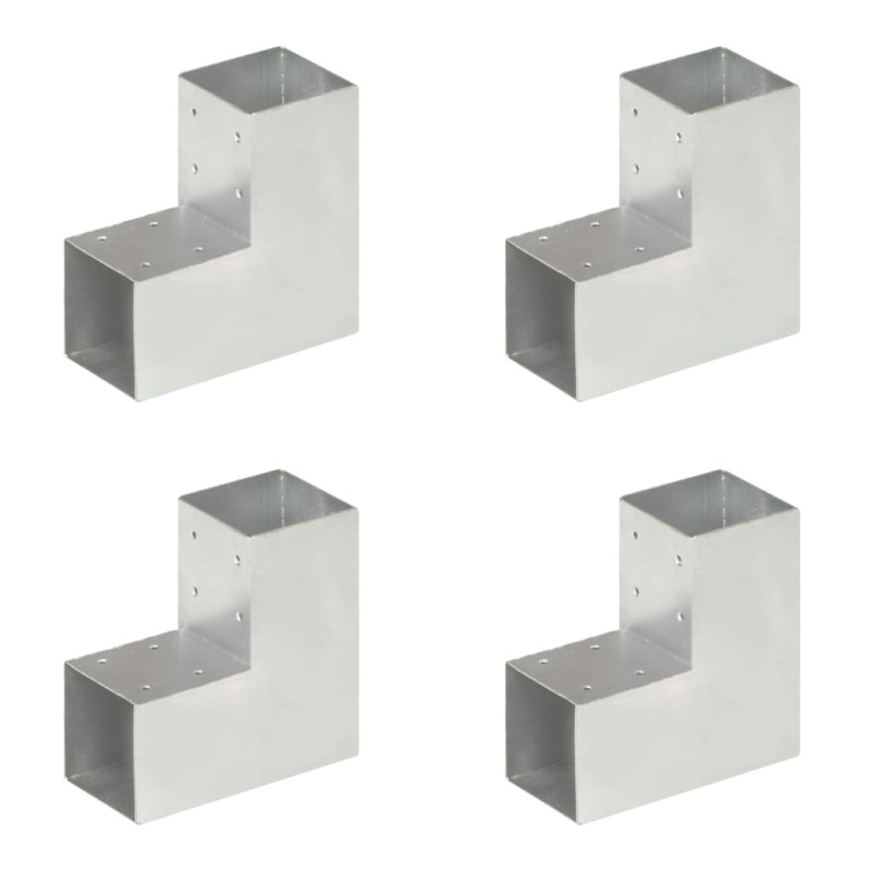 vidaXL Conectores de postes en L 4 uds metal galvanizado 91x91 mm vidaXL Conectores de postes en L 4 uds metal galvanizado 91x91 mm