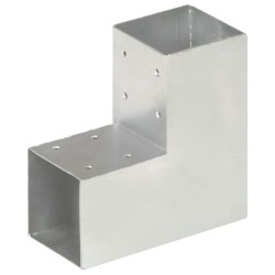 vidaXL Conectores de postes en L 4 uds metal galvanizado 91x91 mm