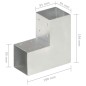 vidaXL Conectores de postes en L 4 uds metal galvanizado 91x91 mm vidaXL Conectores de postes en L 4 uds metal galvanizado 91x91 mm