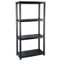 vidaXL Estante de almacenaje 4 niveles negro plástico 61x30,5x130 cm vidaXL Estante de almacenaje 4 niveles negro plástico 61x30,5x130 cm