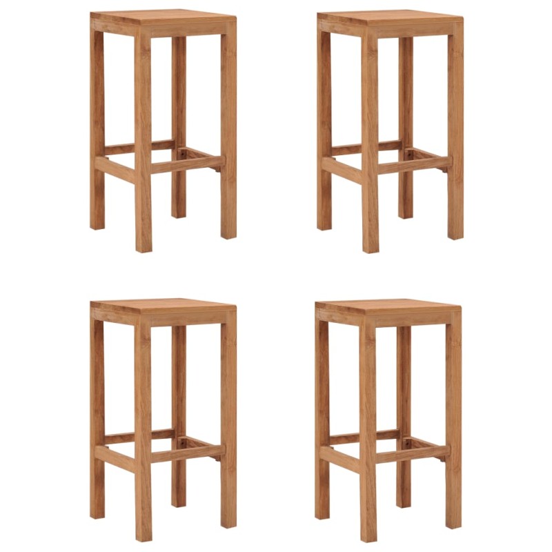 vidaXL Taburetes de barra de cocina 4 unidades madera maciza de teca vidaXL Taburetes de barra de cocina 4 unidades madera maciza de teca