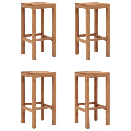 vidaXL Taburetes de barra de cocina 4 unidades madera maciza de teca