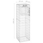 vidaXL Cesta poste de gaviones de hierro 40x40x140 cm vidaXL Cesta poste de gaviones de hierro 40x40x140 cm