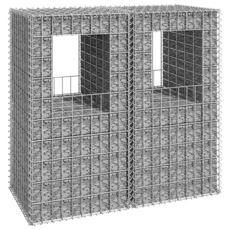 vidaXL Cestas postes de gaviones 2 unidades hierro 50x50x100 cm