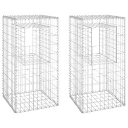 vidaXL Cestas postes de gaviones 2 unidades hierro 50x50x100 cm