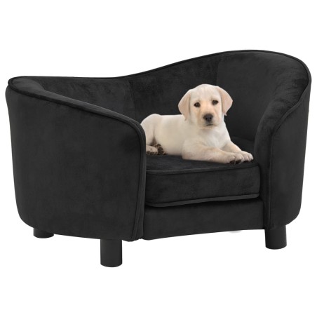 vidaXL Sofá para perros felpa negro 69x49x40 cm