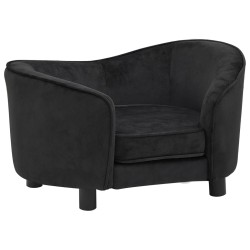 vidaXL Sofá para perros felpa negro 69x49x40 cm