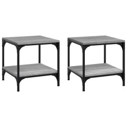 vidaXL Mesas auxiliares 2 uds contrachapada gris Sonoma 40x40x40 cm