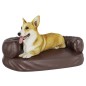 vidaXL Cama para perros de espuma cuero sintético marrón 60x42 cm vidaXL Cama para perros de espuma cuero sintético marrón 60x42 cm
