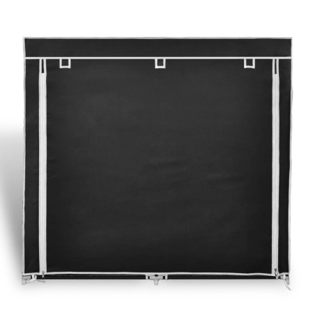 vidaXL Zapatero de tela con cubierta negro 115x28x110 cm 