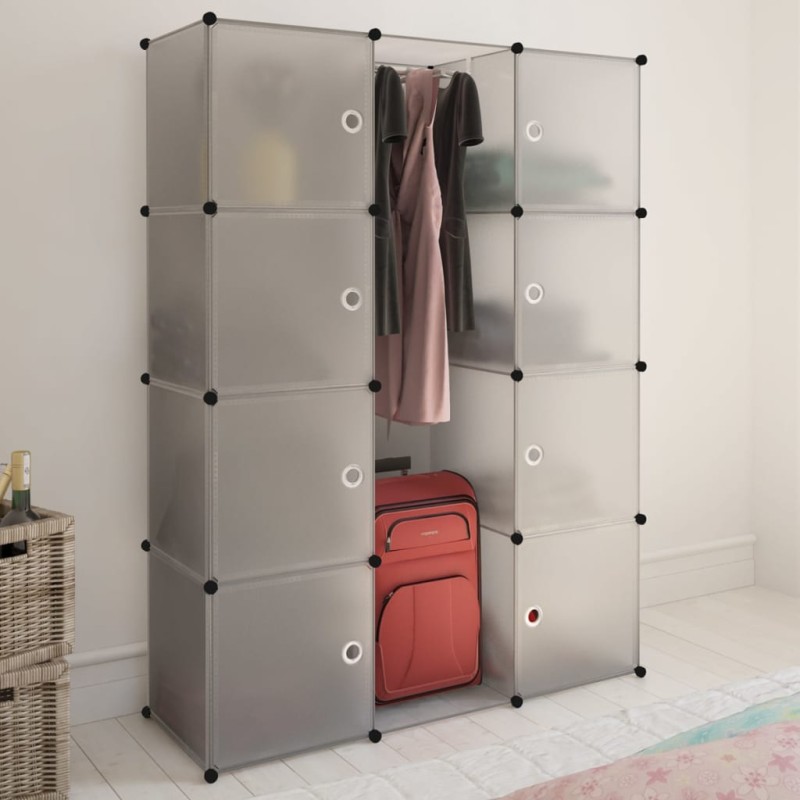 vidaXl Armario modular con 9 compartimentos blanco 37x115x150 cm vidaXl Armario modular con 9 compartimentos blanco 37x115x150 cm